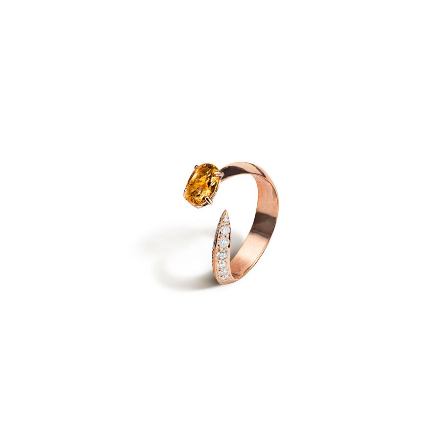 Anello 'Solis' due elementi in oro rosa e tormalina SOLIS | AN2 TORM PVGIA CT.0,60 + 0,30